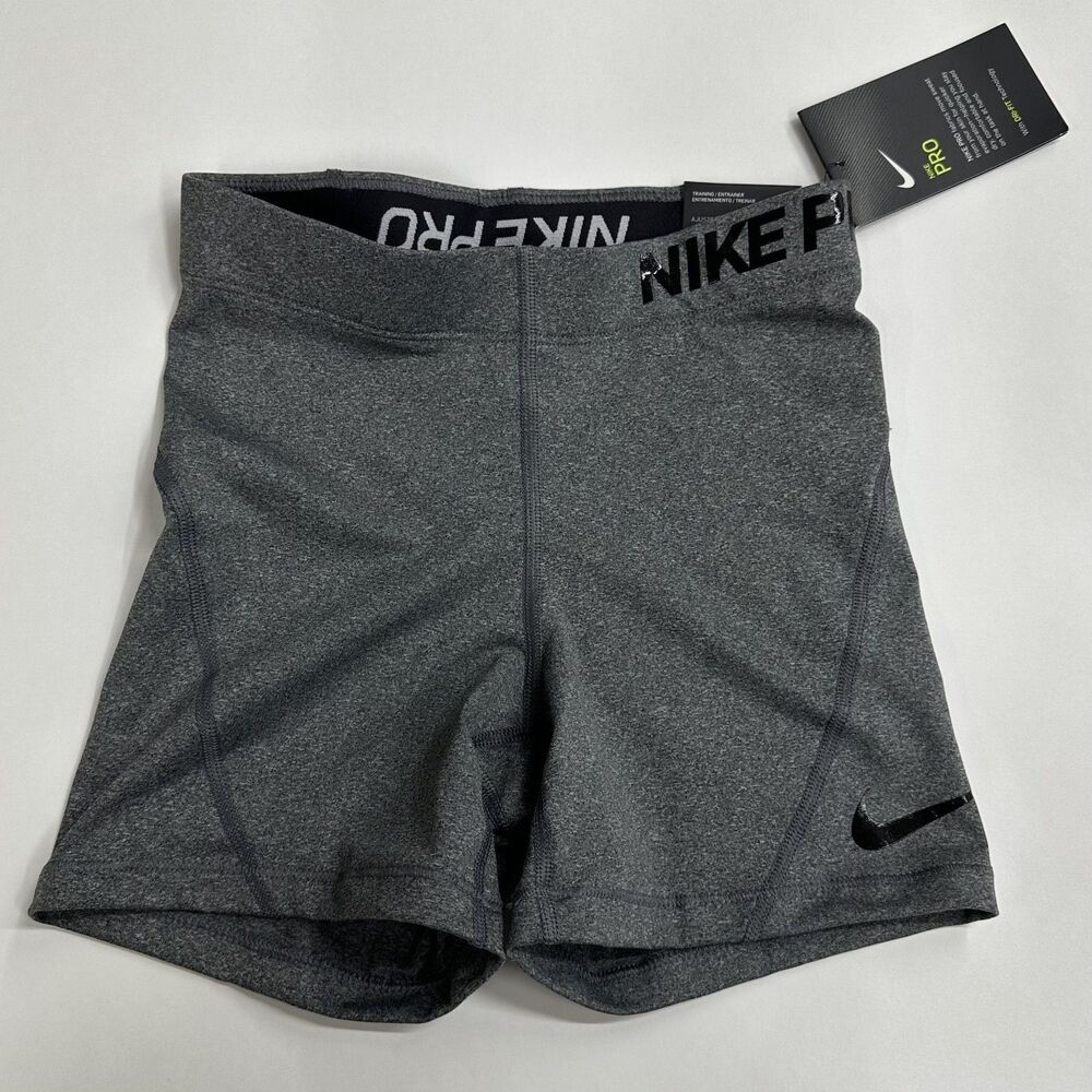 Nike Women Pro Training Compression TIGHT 5" Shorts SZ XS Dark Gray AT4555-071